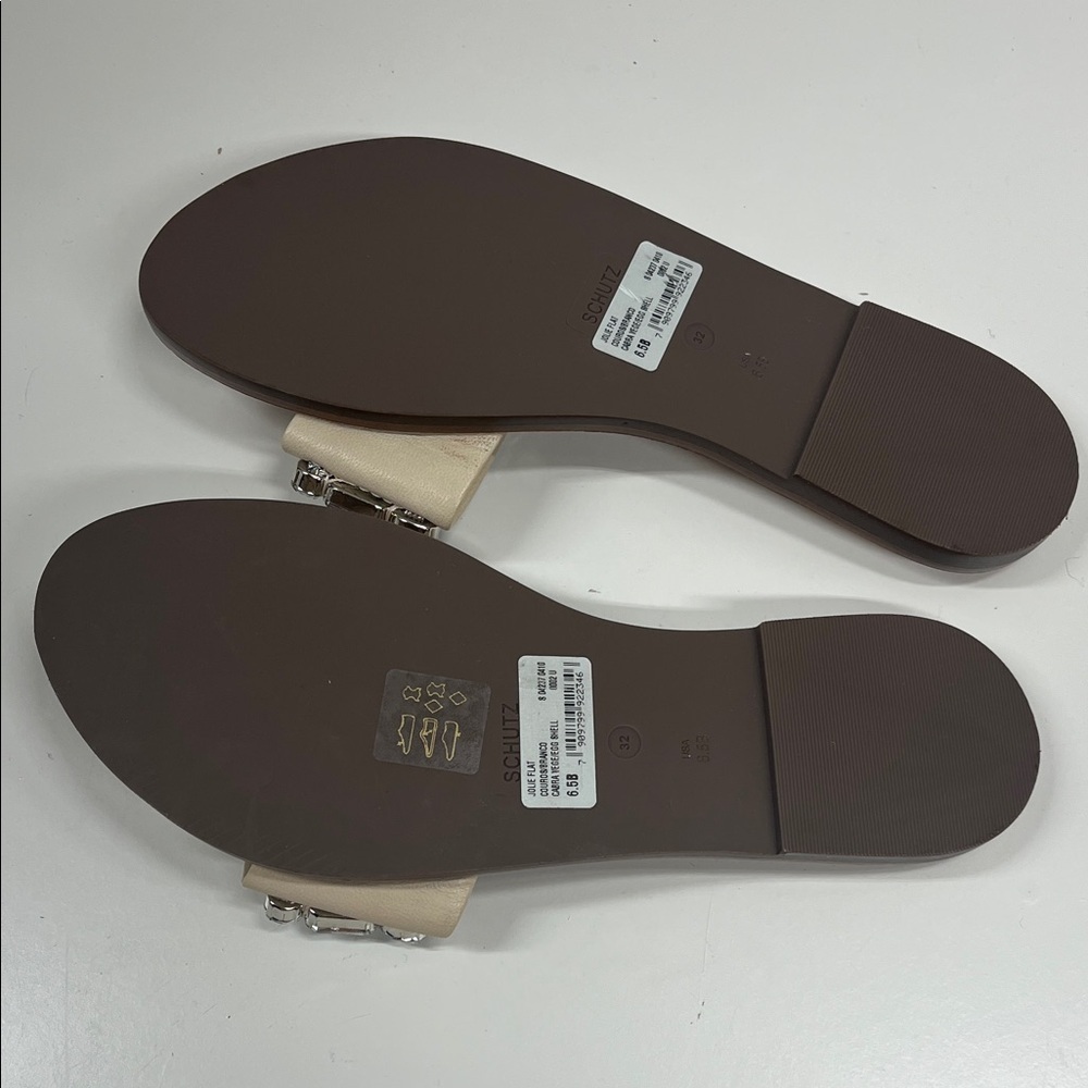 New Schutz Jolie Sandal with Gems in Eggshell Size 6.5 - Picture 5 of 6